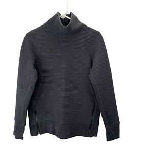 All in Motion Quilted Pullover Sweater Sweatshirt XS Gray Ribbed Zip Scuba